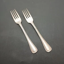 2 ONEIDA Community 1881 ROGERS NEEDLEPOINT Beaded ARTISTRY Salad Fork Stainless