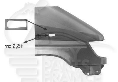 Aile avant-droit Mercedes Sprinter 07/95-02/00 carrosserie acier avec trou de feu