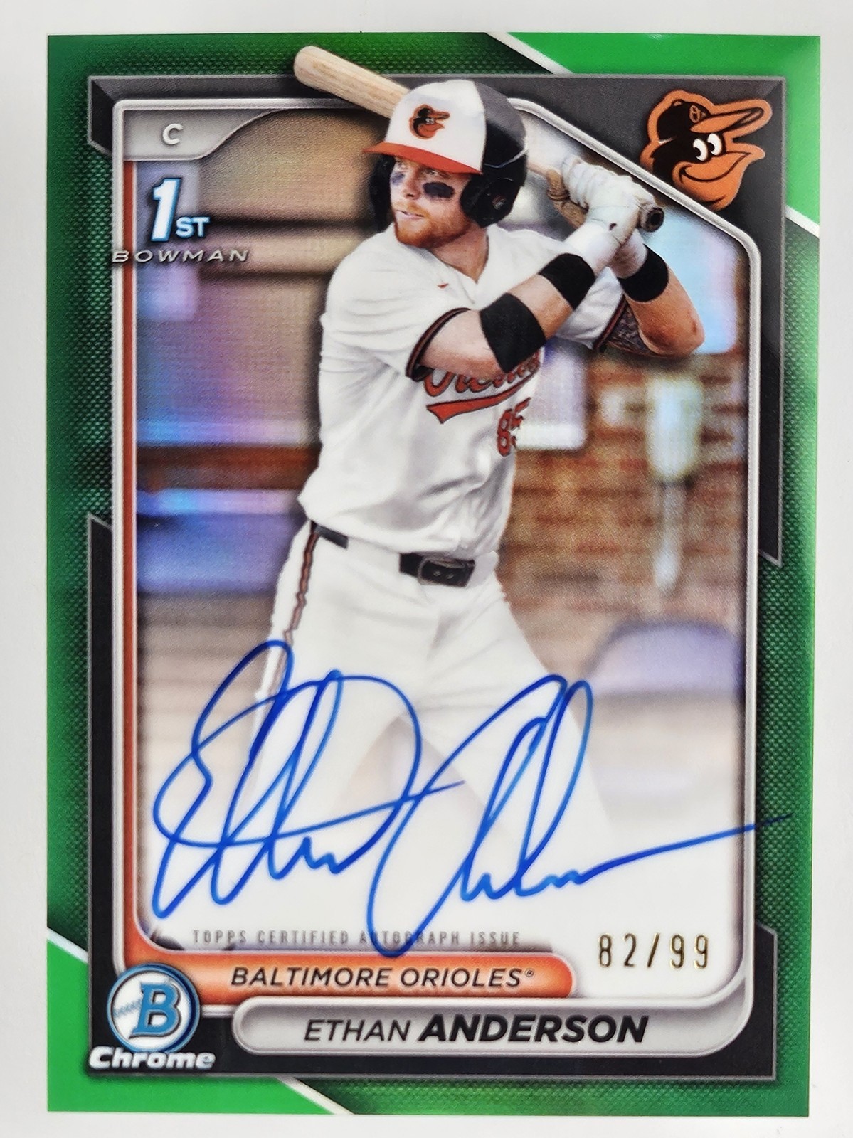 2024 Bowman Chrome 1st  Ethan Anderson Green Auto /99