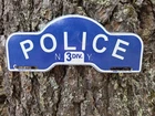 VINTAGE NYPD POLICE NEW YORK 3RD DIVISION PORCELAIN CAR TAG SIGN  11"x4.5"