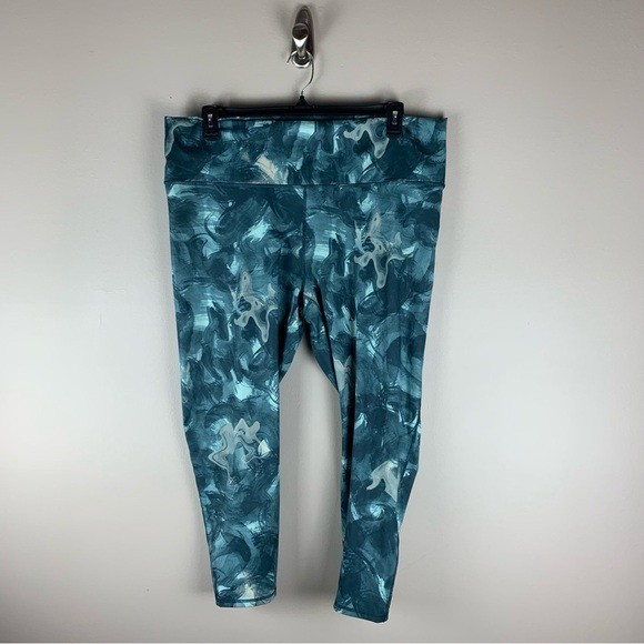 Fabletics Teal Print Define Powerhold Cropped Leggings size 3X