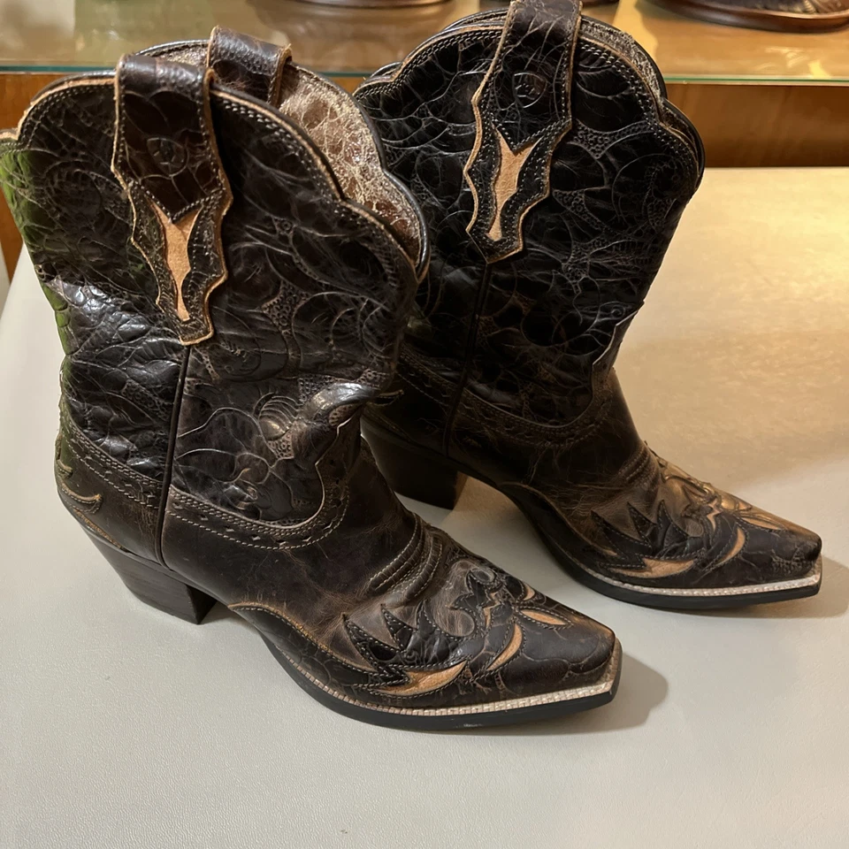 Ariat Mujer Western Botas Cuero Talla 6.5B, Cuero Marrón Con Tostado. 10008780 Foto 3 de 4