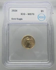 2024 $5 1/10 oz Gold American Eagle - ICG MS70
