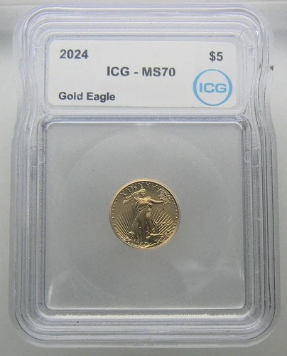 2024 $5 1/10 oz Gold American Eagle - ICG MS70