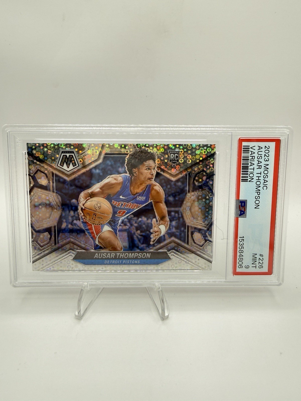 2023 Panini Mosaic Rookie Variation Ausar Thompson Fast Break Prizm (RC) PSA 9