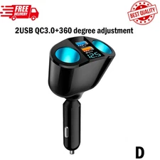 1 Car Cigarette Lighter Socket Adapter Dual USB Double Plug Charger Splitter 12V