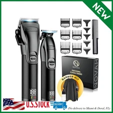 Professional Barber Clippers and Trimmer Set, Mens Cordless Hair Clipper for Bar