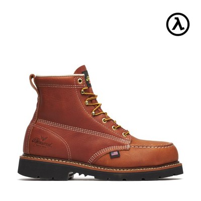THOROGOOD AMERICAN HERITAGE 6  TOBACCO STEEL MOC TOE BLK 90 WORK BOOTS 804-4189