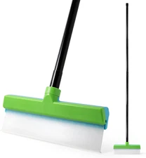 ‌11'' Cleaning Squeegee with 20-63 Inch Telescopic Long Handle for Shower Glass 
