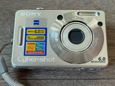 Sony Cyber-Shot DSC-W50 6.0MP Digital Camera Silver w/Battery For Parts