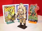 1985 GI JOE DUSTY DESERT CAMO SOLDIER TROOPER & RARE CARDS ARAH HASBRO cobra ***