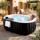 NAIZEA 2 Person Inflatable Oval Hot Tub with 100 AirJets,RelaxedSpa75”X47''X26''
