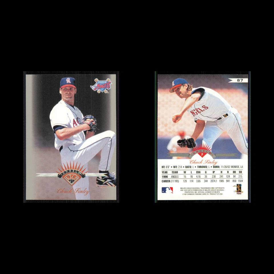 Chuck Finley #87 1997 Leaf Anaheim Angels Baseball Card MLB NM - Image 3 of 3