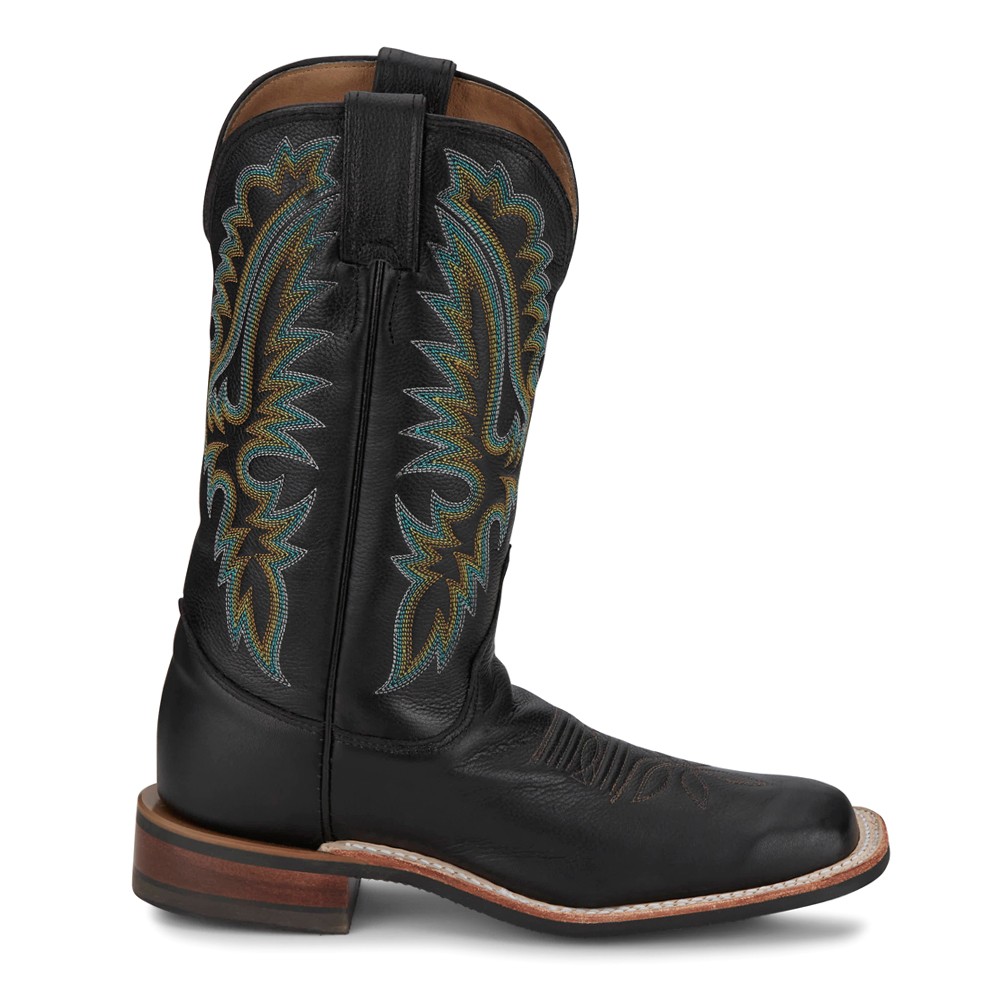 Justin Boots Shay Embroidered Square Toe Cowboy Womens Black Casual Boots BR541 51690₽