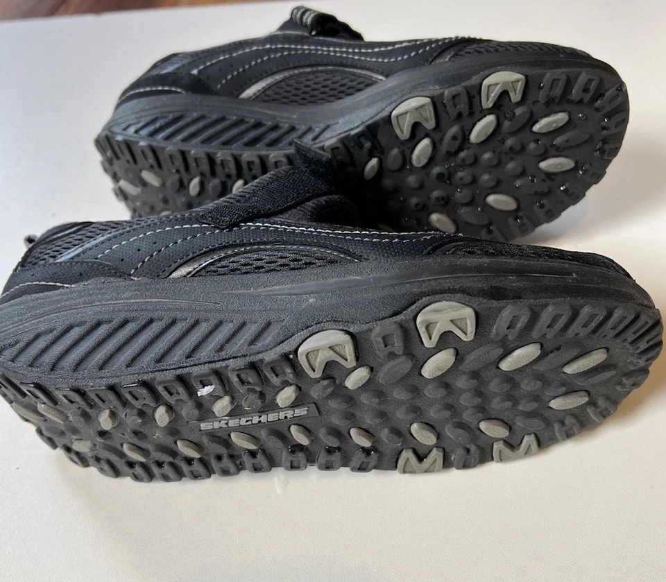 Skechers Shape-Ups Zapatos Mujer 9 Negro Azul Tonificación Caminar Tenis Malla 11807 Foto 4 de 4