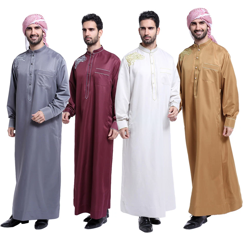 Alalaso Embroidered Robe Mens Kurta Henley Men's Kaftan Robe Middle East  Islamic Saudi Arabic Robes Breathable Solid Color Crew Neck Clothing  Ramadan Dress Muslim Clothing Robe Bandage Satin White-c - Yahoo Shopping