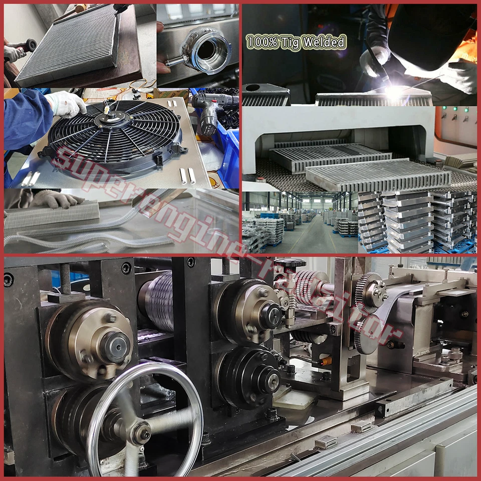 Intercooler líquido agua a aire universal de aluminio 9,05 x 10,62 x 4,52" plateado Foto 3 de 4