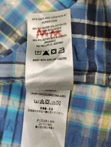 Camisa Patagonia Para Hombre S Puckerware Seersucker Cuadros Mezcla Orgánica Abotonada Azul - Imagen 8 de 8
