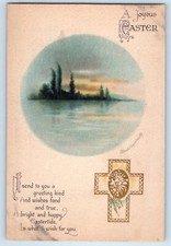c1910's Easter Holy Cross Ellen Clapsaddle Signed Artist Wolf Antique Postcard
