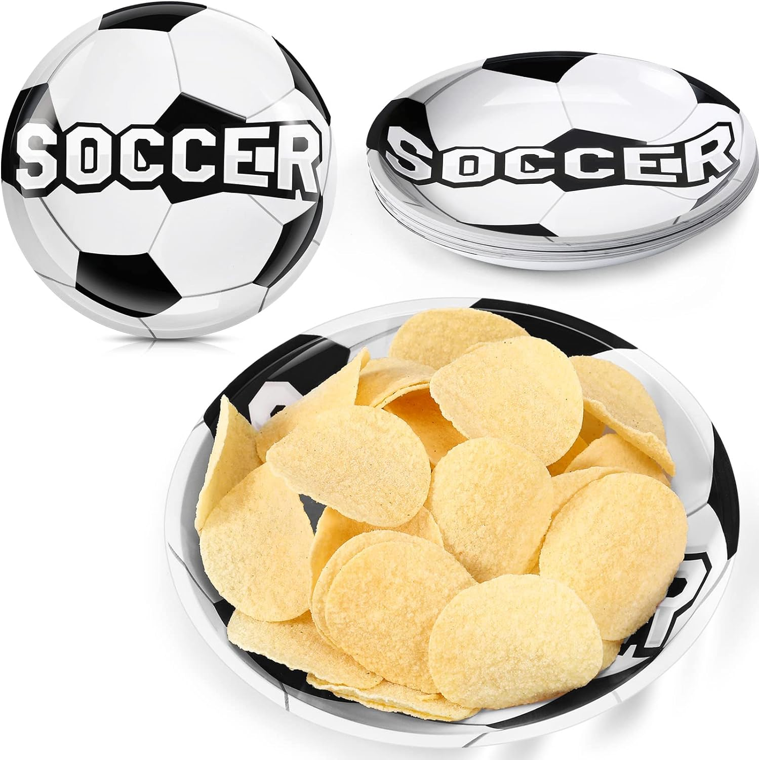 24 Pieces Serving Trays Sports Themed Plates Food Reusable Snack Tray