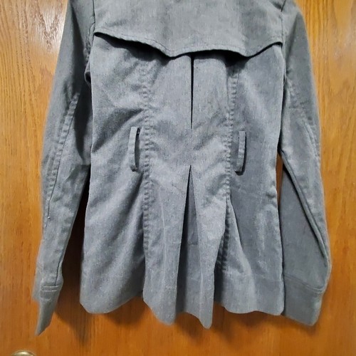 Obey Women's Double-Breasted Jacket Pea Coat Size XS Gray Wide Collar - Picture 12 of 16