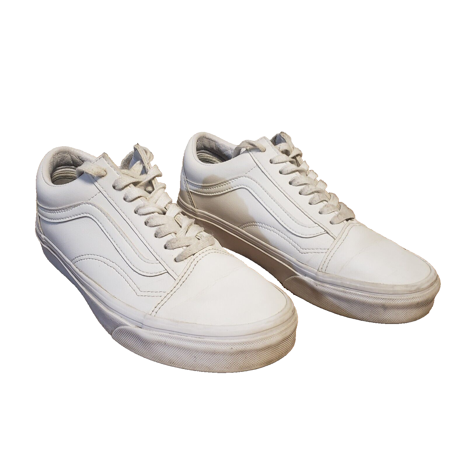 Vans Off The Wall Sneakers Mens 6.5 Womens 8 Triple White Old School 721356