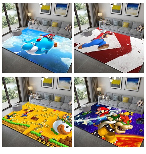 Kids 3D Super Mario Home Rug Living Room Bedroom Area Rug Carpet Floor Mats Gift - Picture 3 of 23