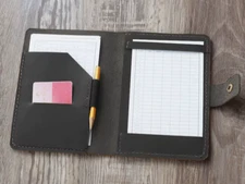 writing pad book bag notebook cover pocket holder slipcase Leather black X140