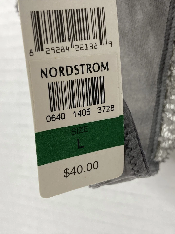 New Josie Natori Panties Cheeky Thong Stretch Lace Floral Size Large Grey NWT - Image 2 of 4