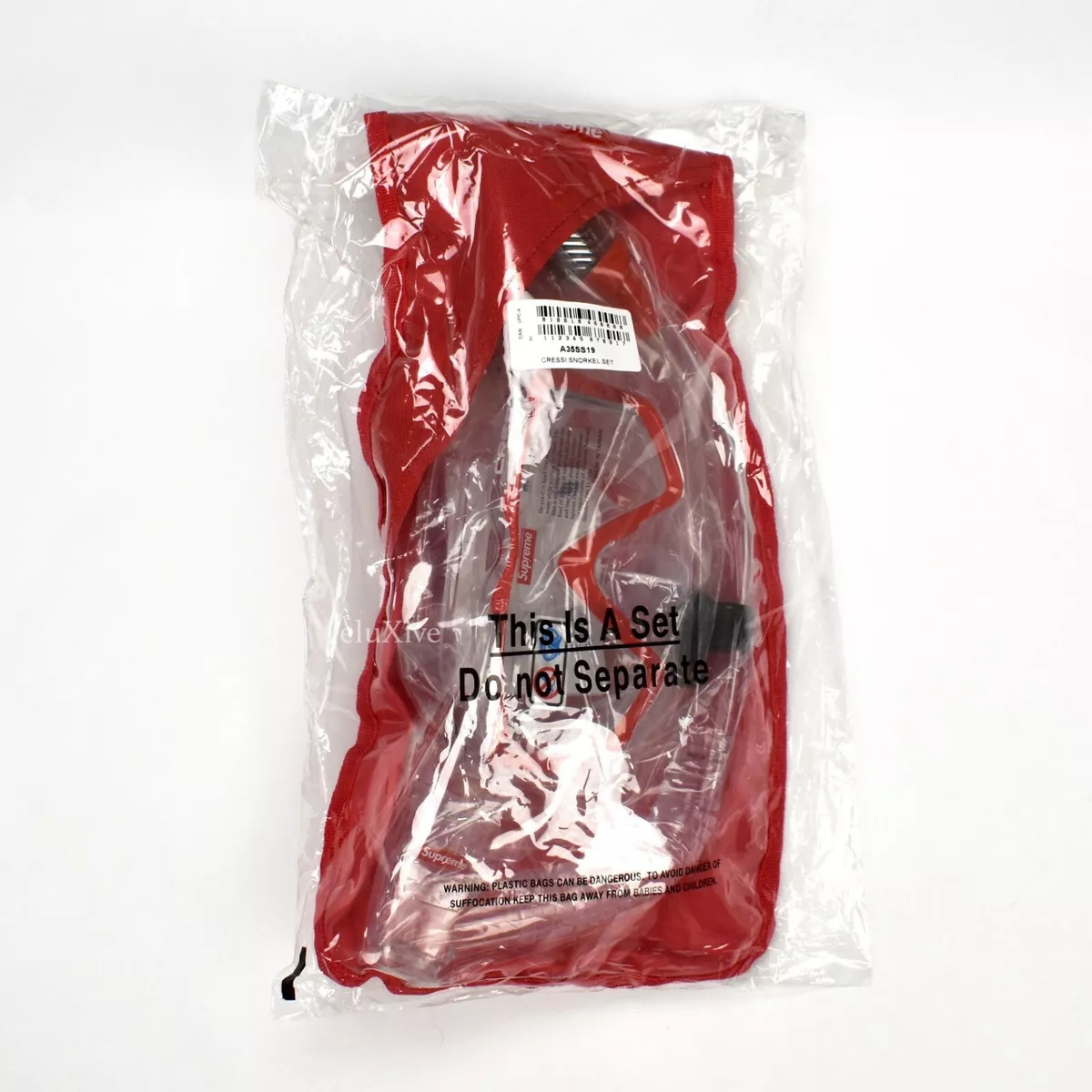 NWT Supreme NY Cressi Red Box Logo Snorkel Set Goggles Swim Pool SS19 AUTHENTIC