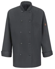 Chef Designs 041X Women's Chef Coat with MIMIX and OilBlok - Charcoal NEW