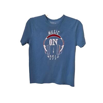 Member's Mark Favorite Tee MUSIC ON WORLD OFF Boys Graphic T-Shirt Tee Blue 8