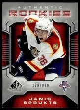 2006-07 SP Game Used ROOKIE Janis Sprukts Rookie 129/999 Florida Panthers #119