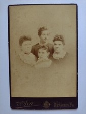 Cabinet Card Four Victorian Sisters With Different Hairstyles 1890s