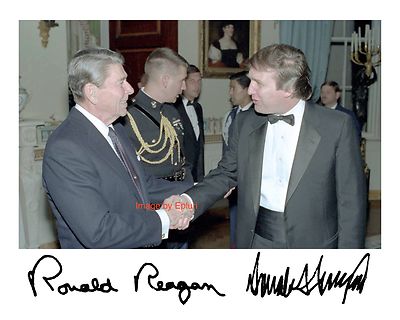Ronald Reagan meets Donald Trump Preprinted autographs 8x10 Photo | eBay