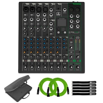 Mackie ProFX10v3+ 10-Channel Analog Live DJ PA Effects Mixer w Bag Pack