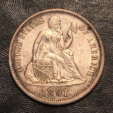 1891 Seated Dime - High Quality Scans #G776