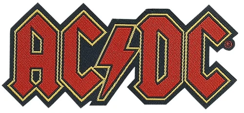 AC/DC Red Logo Cut Out  gewebter Aufnäher - woven Patch Neu & Official! Bild 1 von 2
