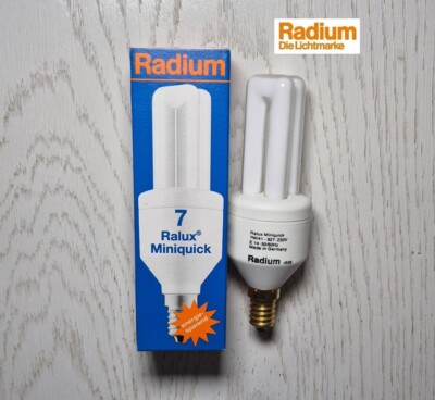 Radium Energiesparlampe Röhre Ralux EL 7W E14 400lm warmweiß Germany wie Osram