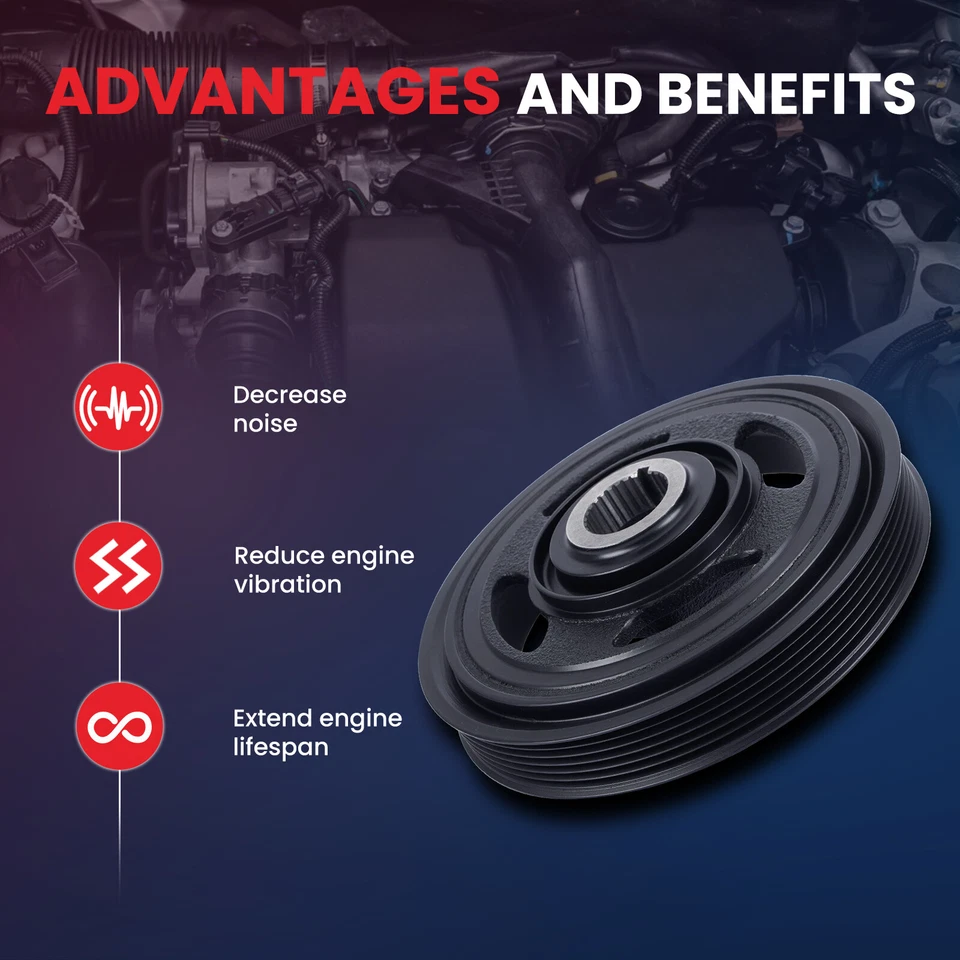 Kit de componentes de correa equilibradora armónica para Acura MDX RL Honda Odyssey Accord V6  Foto 4 de 4