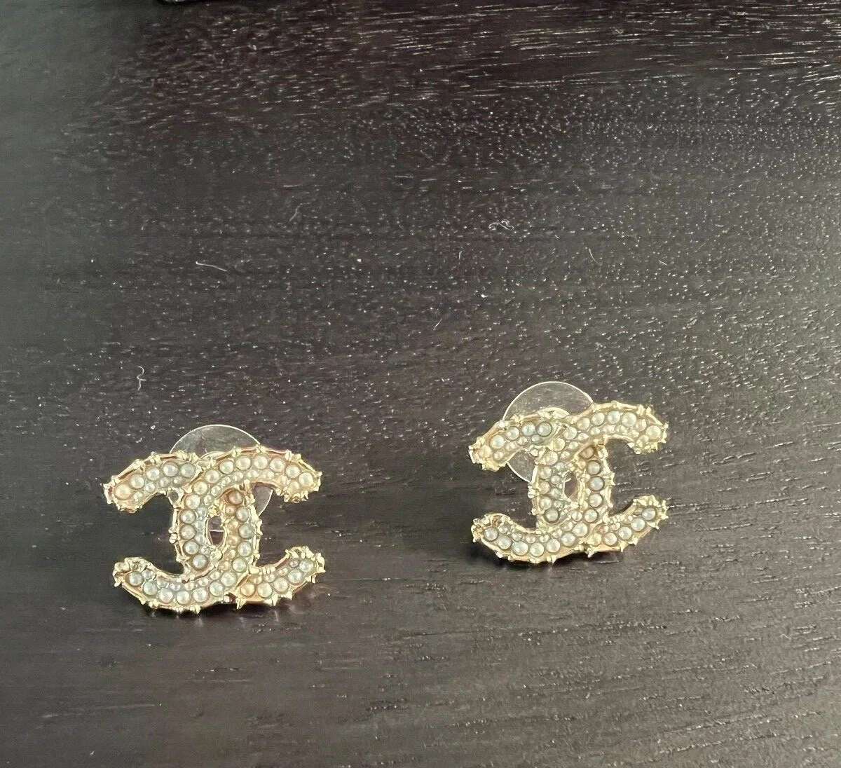 chanel earrings authentic double CC studs