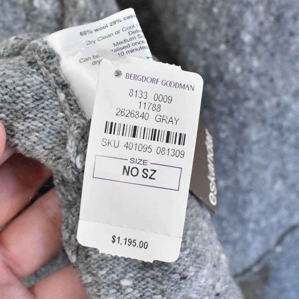 ESKANDAR Women’s Vest Top Open Front Sleeveless Wool Gray Size O/S - Image 3 of 4