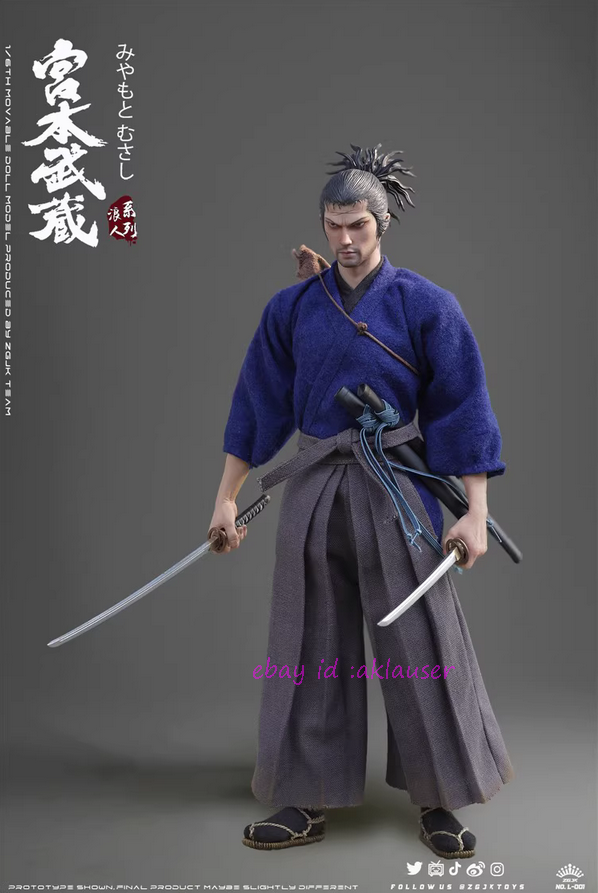 sasakoumei  Zgjktoys 1/6 L-001 Samurai Miyamoto Musashi Action Figure Toy