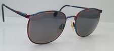 Vintage Marchon 1 Red Blue Oval Metal Sunglasses FRAMES ONLY