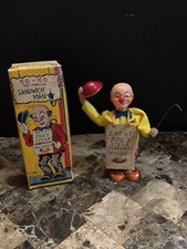 Vintage Wind Up Ko-Ko Sandwich Man Eat At Joe's Diner Tin Toy Working Complete