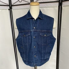 NRA Authentic Gear Concealed Carry Tactical Blue  Denim Vest Mens Medium A6