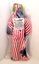 Dammit Doll Plush  12" Red/White Stripes Blue Flowers NEW W/Tags Fast Shipping