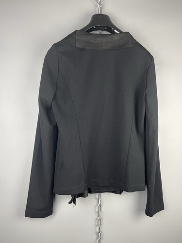 Max Mara Weekend Womens Viscose Leather Zip Asymmetric Blazer Jacket Size 38 / S - Picture 9 of 16