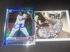 Emmanuel Rodriguez Twins Auto Signed 2021 1st Bowman Chrome Blue Mojo Refractor