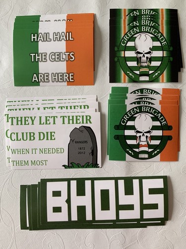25 x Glasgow Celtic The Green Brigade Stickers Bhoys IRA Hoops Flag Scarf CFC - Picture 1 of 6
